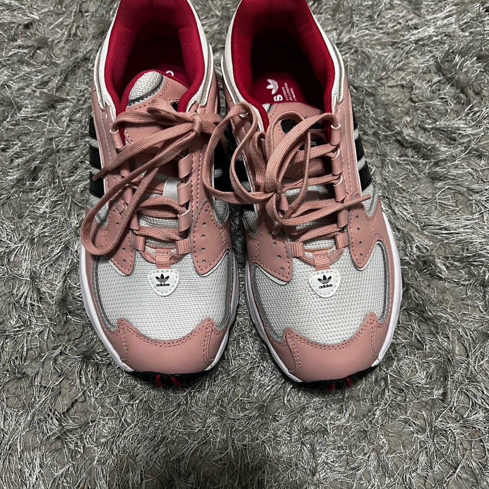 Adidas Pink and White Sneakers